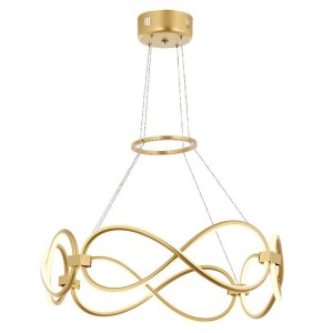 METAL LED and SILICONE BLACK and MATT GOLD CHANDELIER 70 CM DIAMETER LOAD: 100 CM